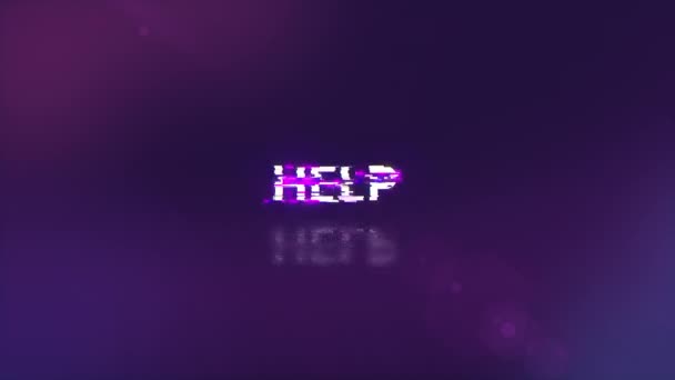 Help Text Screen Effects Technological Failures Spectacular Screen Glitch Various — Stock Video
