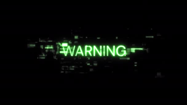 Предупреждение Текста Экранными Эффектами Технологических Сбоев Захватывающий Сбой Экрана Различными — стоковое видео