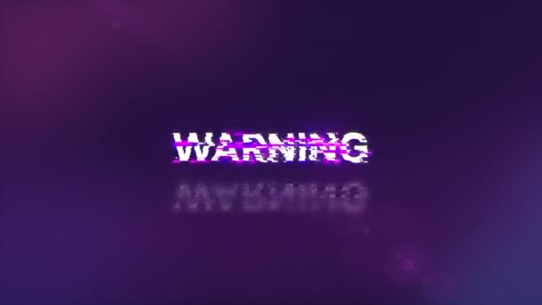 Warning Text Screen Effects Technological Failures Spectacular Screen Glitch Various — Stock Video