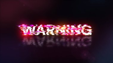 Teknolojik arızaların ekran etkilerini içeren 3D uyarı metni oluşturuluyor. Çeşitli parazitlerle muhteşem ekran arızası