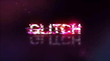 Teknolojik arızaların ekran etkilerini gösteren 3D metin oluşturuluyor. Çeşitli parazitlerle muhteşem ekran arızası