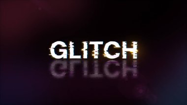 Teknolojik arızaların ekran etkilerini gösteren 3D metin oluşturuluyor. Çeşitli parazitlerle muhteşem ekran arızası