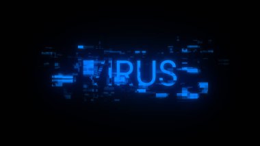 Teknolojik arızaların ekran efektleriyle üç boyutlu virüs metni oluşturuluyor. Çeşitli parazitlerle muhteşem ekran arızası