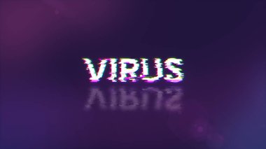 Teknolojik arızaların ekran efektleriyle üç boyutlu virüs metni oluşturuluyor. Çeşitli parazitlerle muhteşem ekran arızası