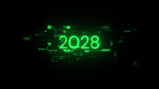 2028 Tekst Efektami Ekranowymi Awarii Technologicznych Spektakularna Usterka Ekranu Różnego — Wideo stockowe