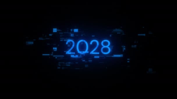 2028 Κείμενο Τις Επιπτώσεις Οθόνη Των Τεχνολογικών Αποτυχιών Θεαματική Δυσλειτουργία — Αρχείο Βίντεο