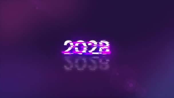 2028 Testo Con Effetti Sullo Schermo Guasti Tecnologici Spettacolare Guasto — Video Stock