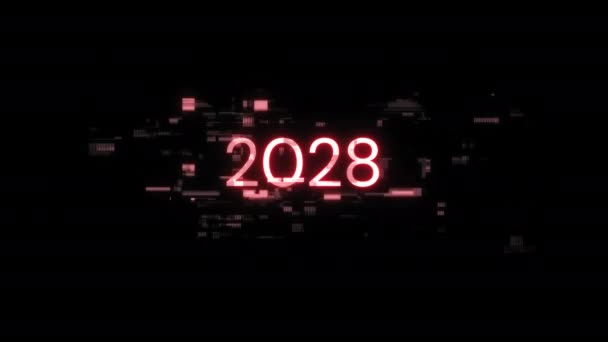 Teknolojik Arızaların Ekran Efektleri Içeren 2028 Metin Çeşitli Parazitlerle Muhteşem — Stok video