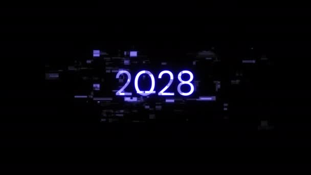 2028 Tekst Efektami Ekranowymi Awarii Technologicznych Spektakularna Usterka Ekranu Różnego — Wideo stockowe