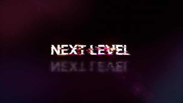 Next Level Text Screen Effects Technological Failures Spectacular Screen Glitch — Stock Video
