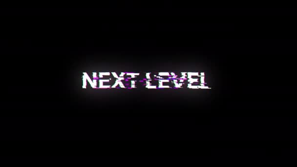 Next Level Text Screen Effects Technological Failures Spectacular Screen Glitch — Stock Video