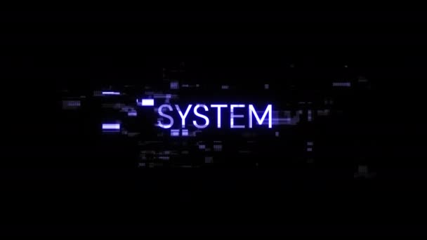 Tekst Systemu Efektami Ekranowymi Awarii Technologicznych Spektakularna Usterka Ekranu Różnego — Wideo stockowe