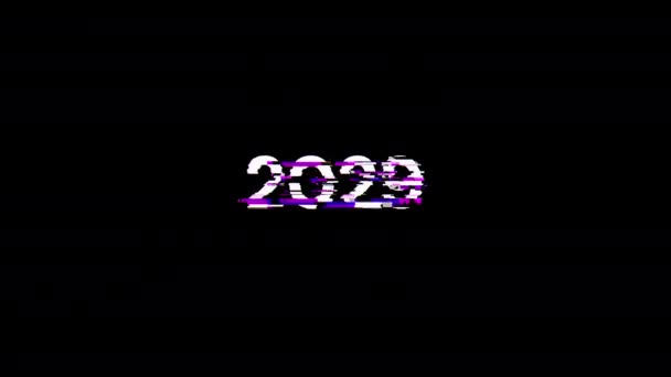 2029 Texto Con Efectos Pantalla Fallos Tecnológicos Glitch Pantalla Espectacular — Vídeos de Stock