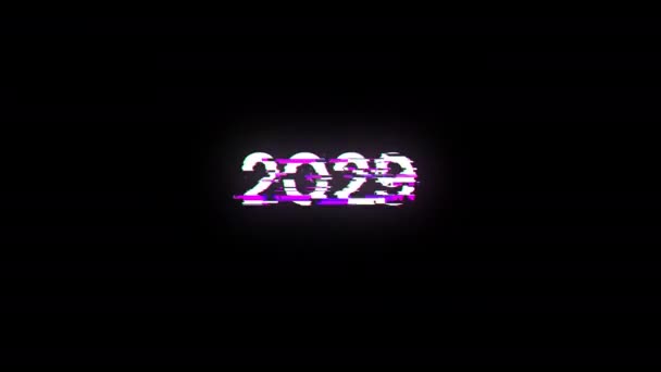 2029 Texto Con Efectos Pantalla Fallos Tecnológicos Glitch Pantalla Espectacular — Vídeos de Stock