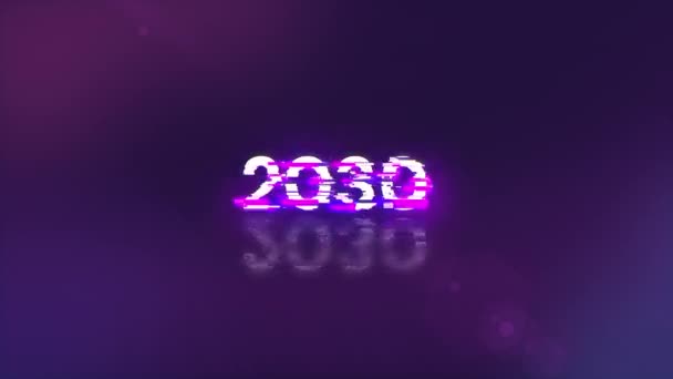 Testo 2030 Con Effetti Sullo Schermo Guasti Tecnologici Spettacolare Guasto — Video Stock