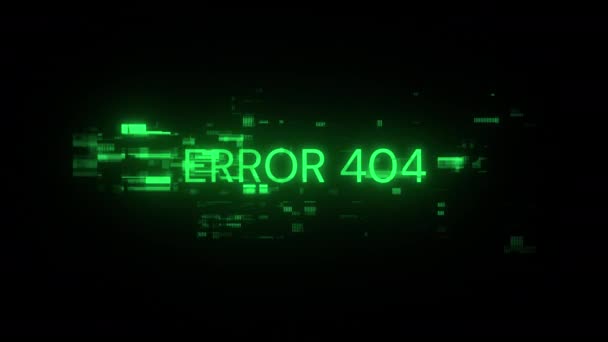Erreur 404 Texte Avec Effets Écran Défaillances Technologiques Problème Écran — Video