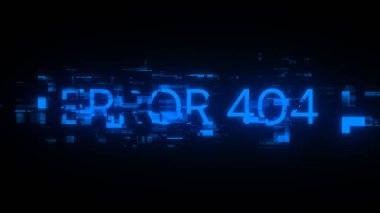 Teknolojik arızaların ekran efektleriyle birlikte 3D işleme hatası 404 metin. Çeşitli parazitlerle muhteşem ekran arızası