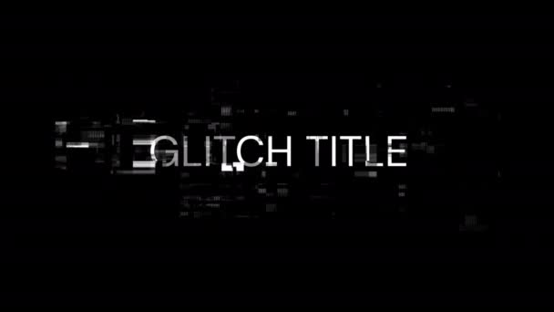Glitch Κείμενο Τίτλο Εφέ Οθόνης Των Τεχνολογικών Αποτυχιών Θεαματική Δυσλειτουργία — Αρχείο Βίντεο