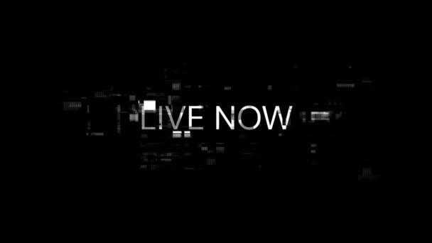 Live Text Mit Bildschirmeffekten Von Technologischem Versagen Spektakuläre Bildschirm Panne — Stockvideo