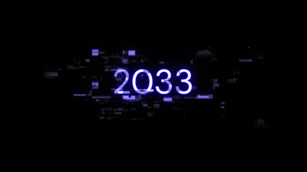 2033 Tekst Efektami Ekranowymi Awarii Technologicznych Spektakularna Usterka Ekranu Różnego — Wideo stockowe