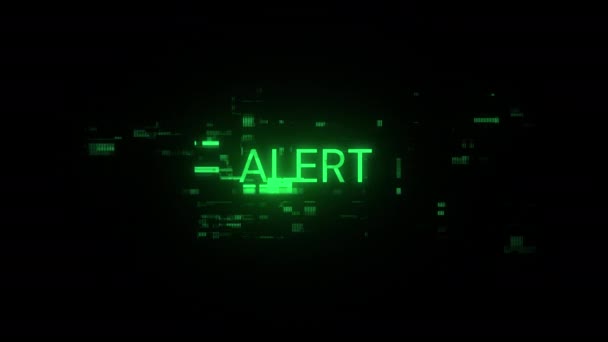 Alert Text Screen Effects Technological Failures Spectacular Screen Glitch Various — Stock Video