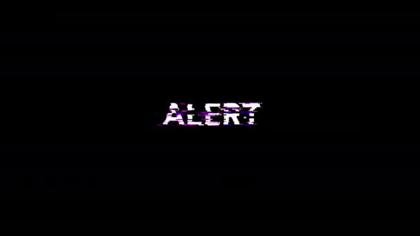 Alert Text Screen Effects Technological Failures Spectacular Screen Glitch Various — Stock Video