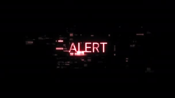 Texte Alerte Avec Effets Écran Des Défaillances Technologiques Problème Écran — Video