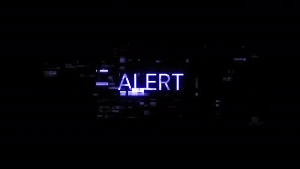 Warntext Mit Bildschirmeffekten Von Technologischem Versagen Spektakuläre Bildschirm Panne Mit — Stockvideo