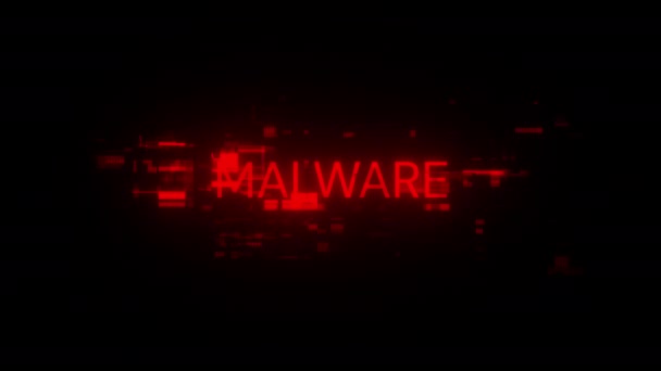 Malware Text Efekty Obrazovky Technologických Poruch Velkolepá Závada Obrazovce Různými — Stock video