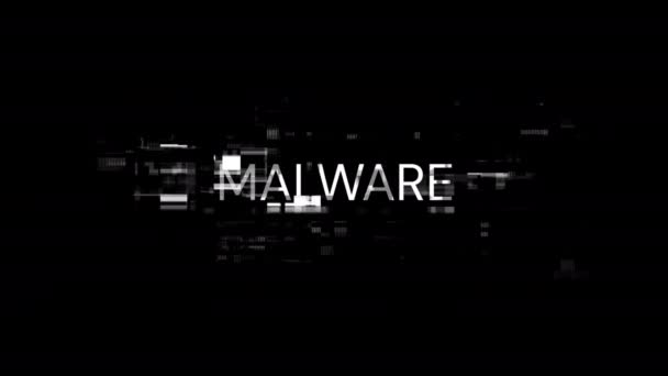 Malware Tekst Met Schermeffecten Van Technologische Storingen Spectaculaire Schermstoring Met — Stockvideo