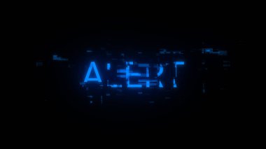 Teknolojik arızaların ekran efektleri içeren 3D uyarı metni oluşturuluyor. Çeşitli parazitlerle muhteşem ekran arızası