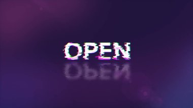 3D açık metin, teknolojik arızaların ekran efektleriyle oluşturuluyor. Çeşitli parazitlerle muhteşem ekran arızası