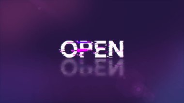 3D açık metin, teknolojik arızaların ekran efektleriyle oluşturuluyor. Çeşitli parazitlerle muhteşem ekran arızası