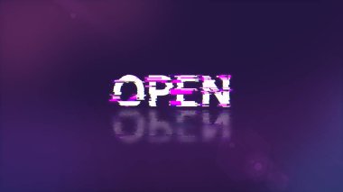 3D açık metin, teknolojik arızaların ekran efektleriyle oluşturuluyor. Çeşitli parazitlerle muhteşem ekran arızası