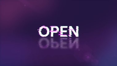 3D açık metin, teknolojik arızaların ekran efektleriyle oluşturuluyor. Çeşitli parazitlerle muhteşem ekran arızası