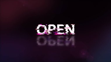 3D açık metin, teknolojik arızaların ekran efektleriyle oluşturuluyor. Çeşitli parazitlerle muhteşem ekran arızası