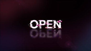 3D açık metin, teknolojik arızaların ekran efektleriyle oluşturuluyor. Çeşitli parazitlerle muhteşem ekran arızası