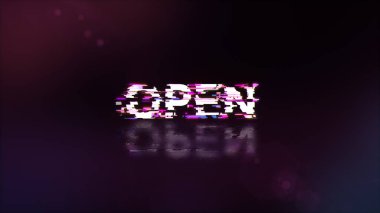 3D açık metin, teknolojik arızaların ekran efektleriyle oluşturuluyor. Çeşitli parazitlerle muhteşem ekran arızası