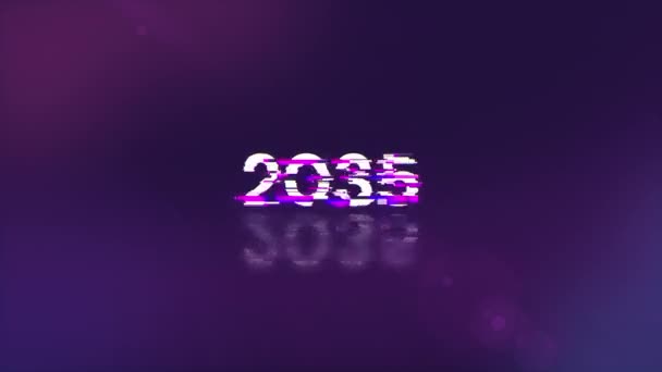 2035 Tekst Met Schermeffecten Van Technologische Storingen Spectaculaire Schermstoring Met — Stockvideo