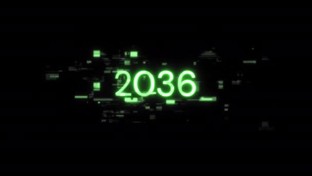 2036 Κείμενο Τις Επιπτώσεις Οθόνη Των Τεχνολογικών Αποτυχιών Θεαματική Δυσλειτουργία — Αρχείο Βίντεο