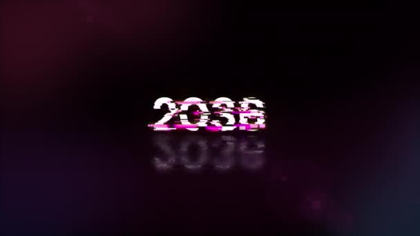 2036 Text Mit Bildschirmeffekten Von Technologischem Versagen Spektakuläre Bildschirm Panne — Stockvideo