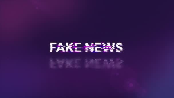 Fake News Text Screen Effects Technological Failures Spectacular Screen Glitch — Stock Video