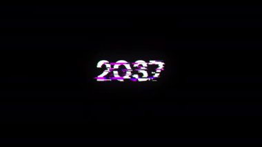 Teknolojik arızaların ekran efektleri içeren 2037 metni. Çeşitli parazitlerle muhteşem ekran arızası. Döngülü