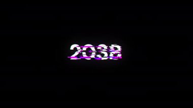 Teknolojik arızaların ekran efektleri içeren 2038 metin. Çeşitli parazitlerle muhteşem ekran arızası. Döngülü