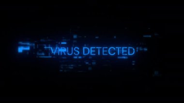Virüs, teknolojik arızaların ekran etkilerine sahip metni tespit etti. Çeşitli parazitlerle muhteşem ekran arızası. Döngülü