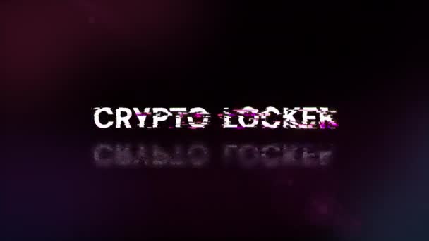 Crypto Texte Casier Avec Des Effets Écran Défaillances Technologiques Problème — Video
