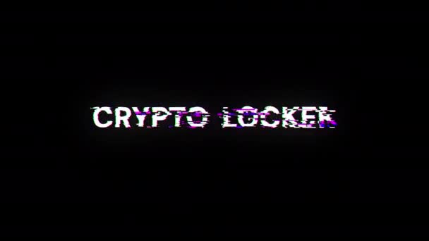 Crypto Locker Text Screen Effects Technological Failures Spectacular Screen Glitch — Stock Video