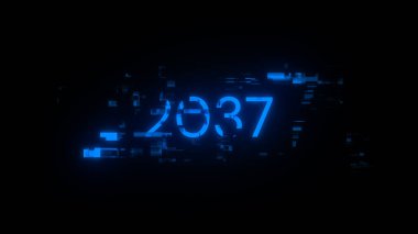 Teknolojik arızaların ekran efektleri içeren 2037 metni. Çeşitli parazitlerle muhteşem ekran arızası