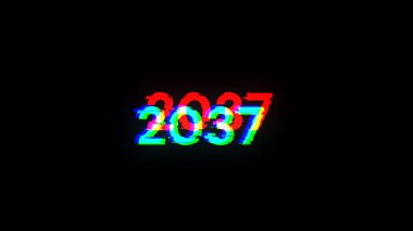 Teknolojik arızaların ekran efektleri içeren 2037 metni. Çeşitli parazitlerle muhteşem ekran arızası