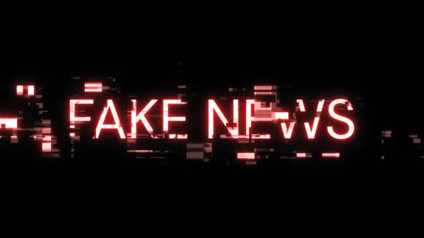 Fake News Text Mit Screeneffekten Von Technologischem Versagen Spektakuläre Bildschirm — Stockfoto